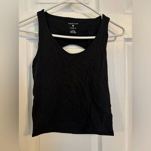 American Eagle Women’s Cropped Black Tank Top Size Medium
